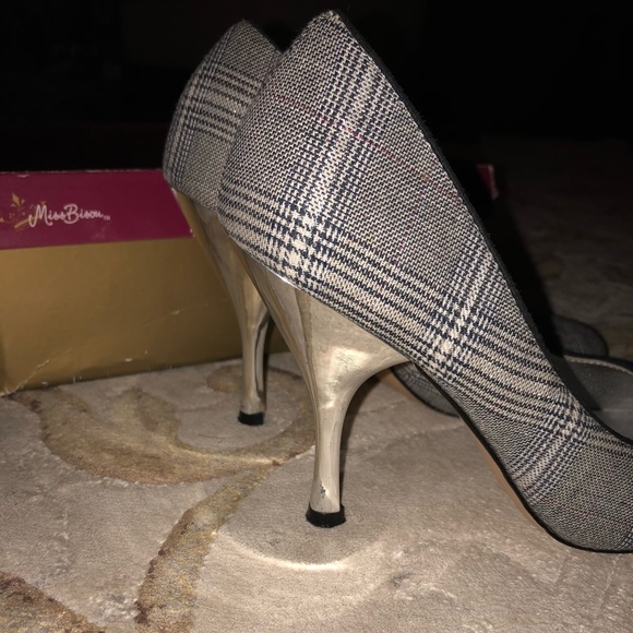 Miss Bison silver plaid heels - Picture 5 of 8